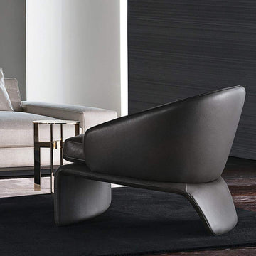 Modern Accent Chair Microfiber Leather Upholstered Deep Gray Chair-Richsoul-Chairs & Recliners,Furniture,Living Room Furniture